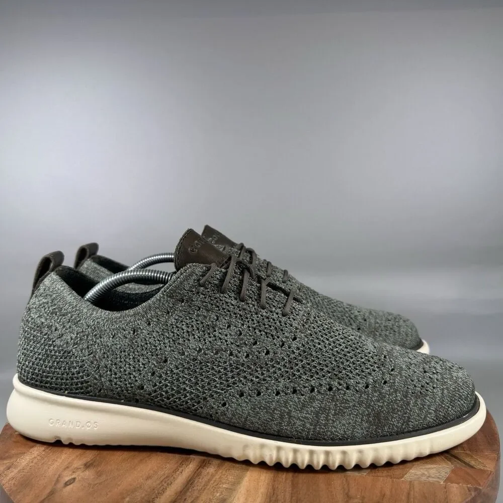 Cole Haan Greyish green Knit Wingtip Oxfords